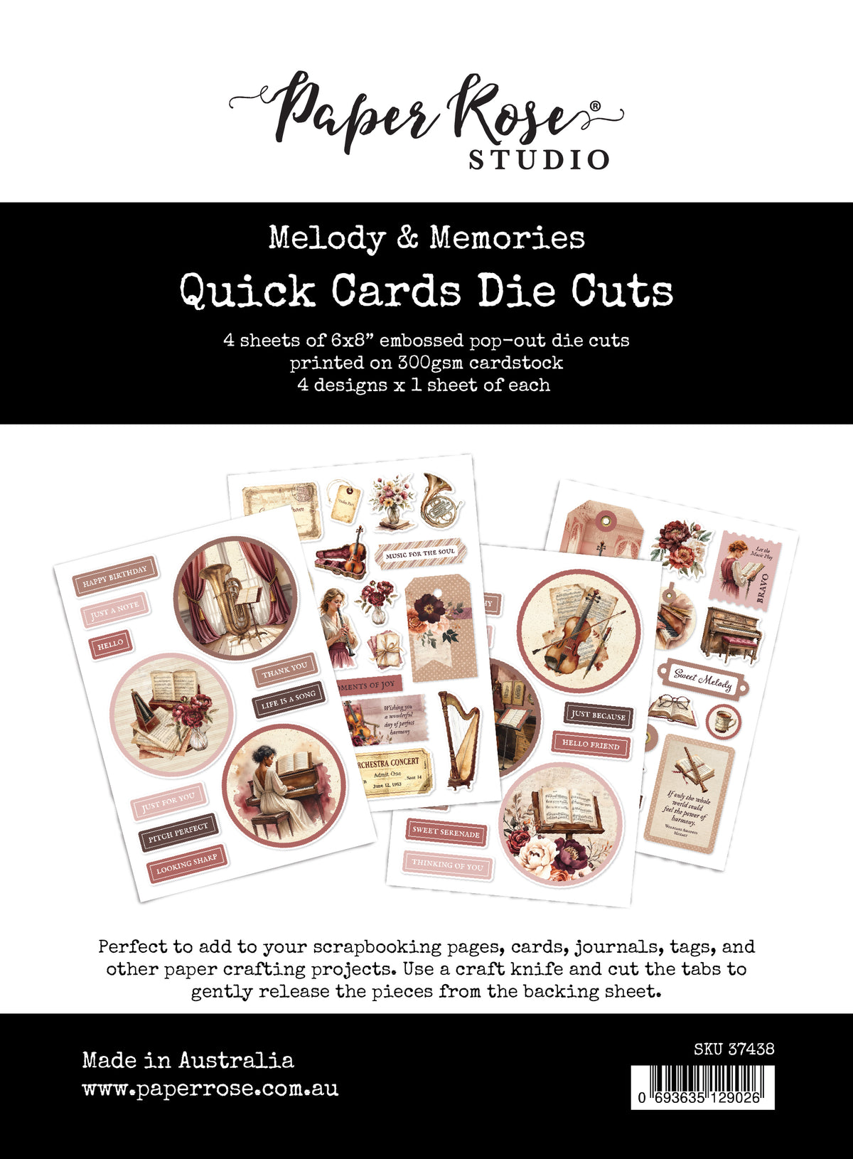 Melody & Memories 6x8" Quick Cards Die Cuts 37438
