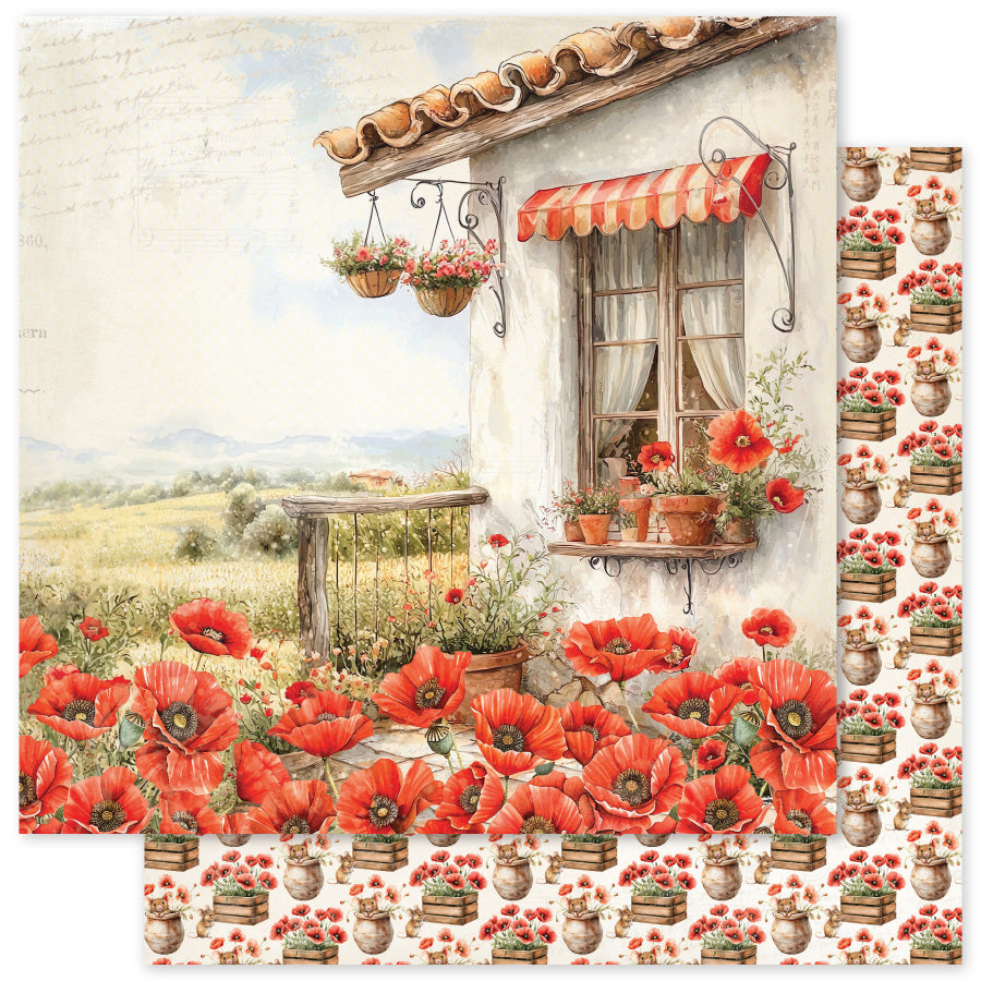 Poppy Garden B 12x12 Paper (12pc Bulk Pack) 34626 - Paper Rose Studio