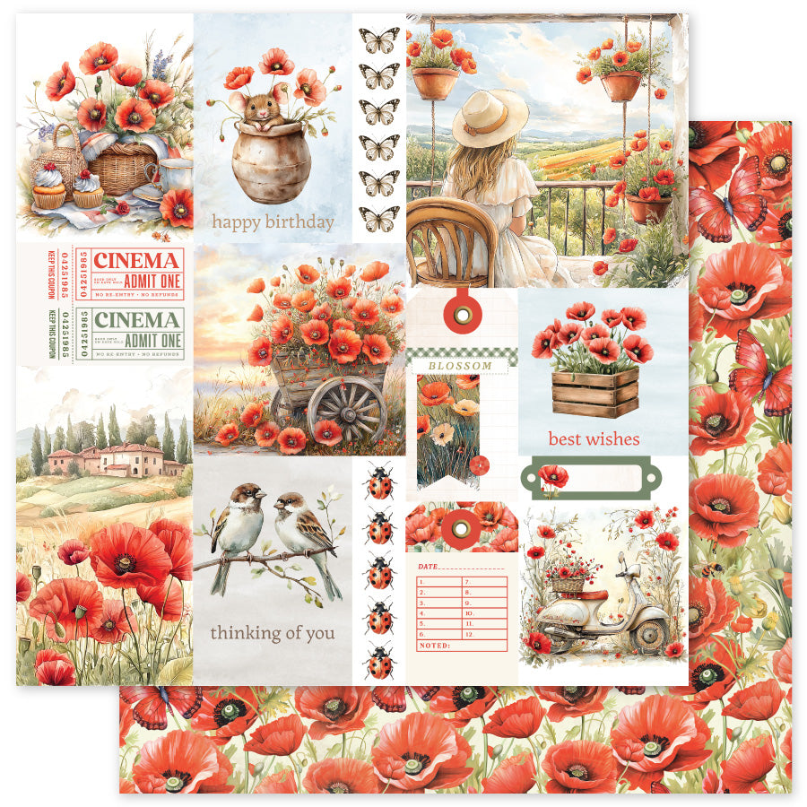 Poppy Garden E 12x12 Paper (12pc Bulk Pack) 34635 - Paper Rose Studio