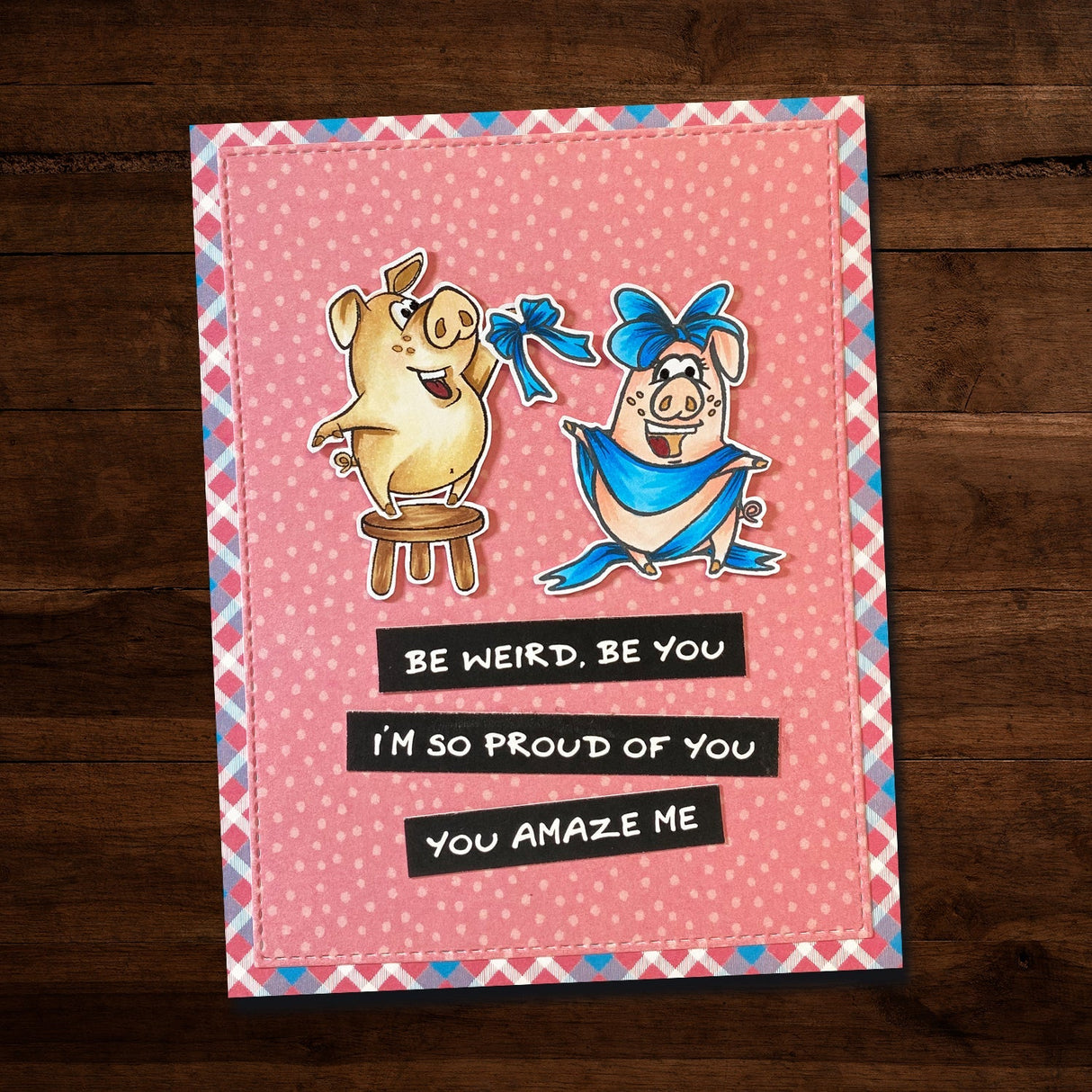Hogs & Kisses CLEAR STAMP & DIE SET 18630 18631 DISCONTINUED - Paper Rose Studio