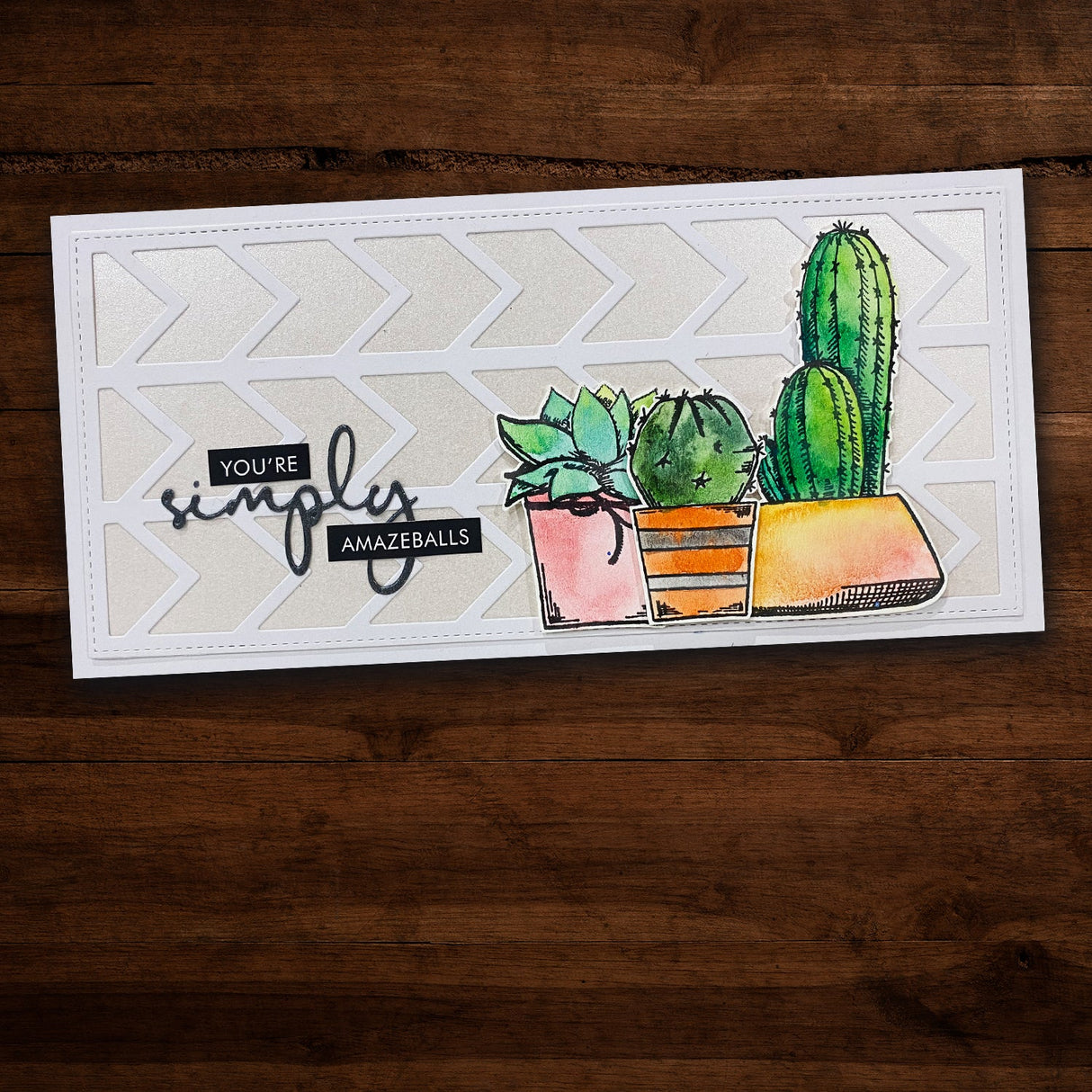 Slimline Card Creator 3 - Chevron Metal Cutting Die 20877 - Paper Rose Studio