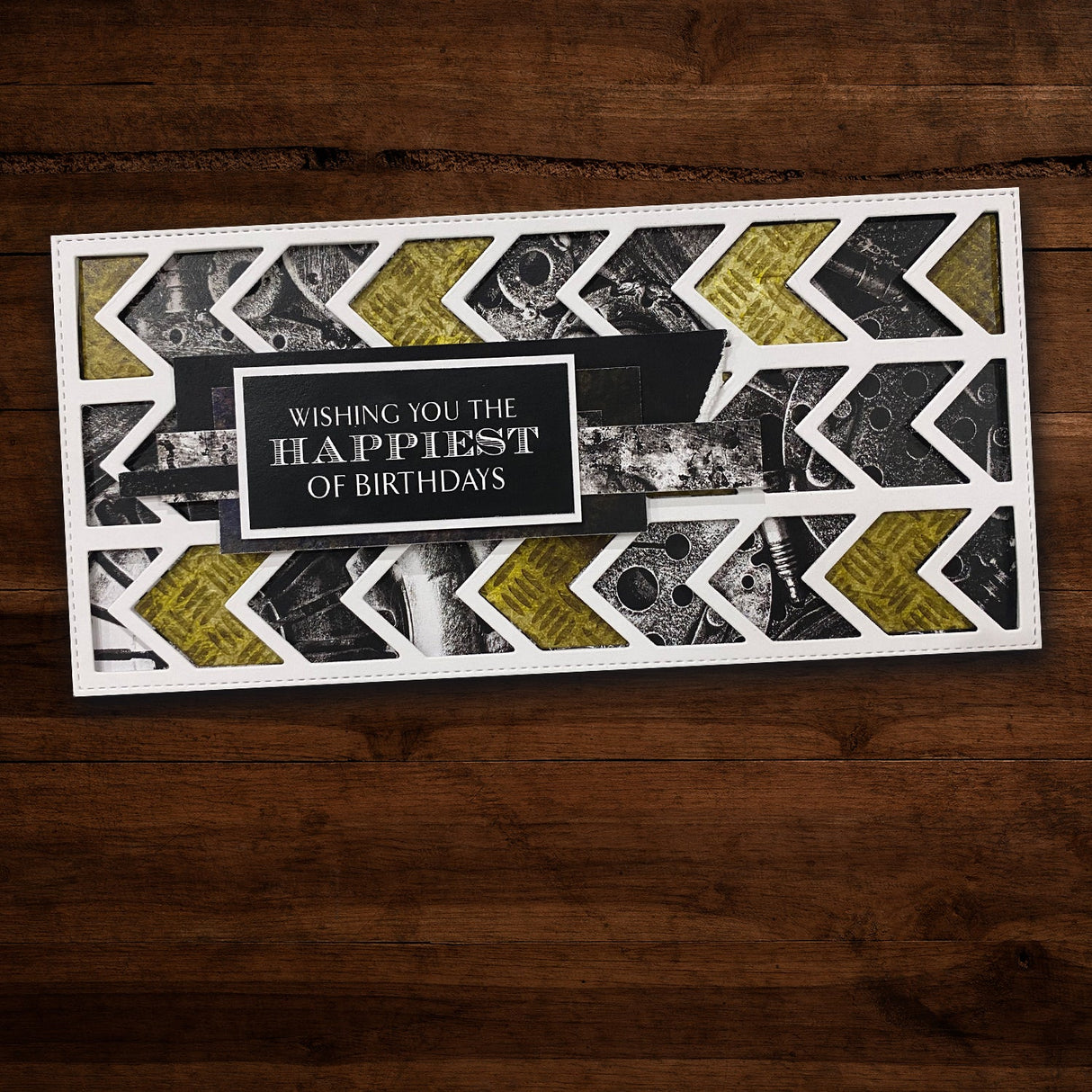 Slimline Card Creator 3 - Chevron Metal Cutting Die 20877 - Paper Rose Studio