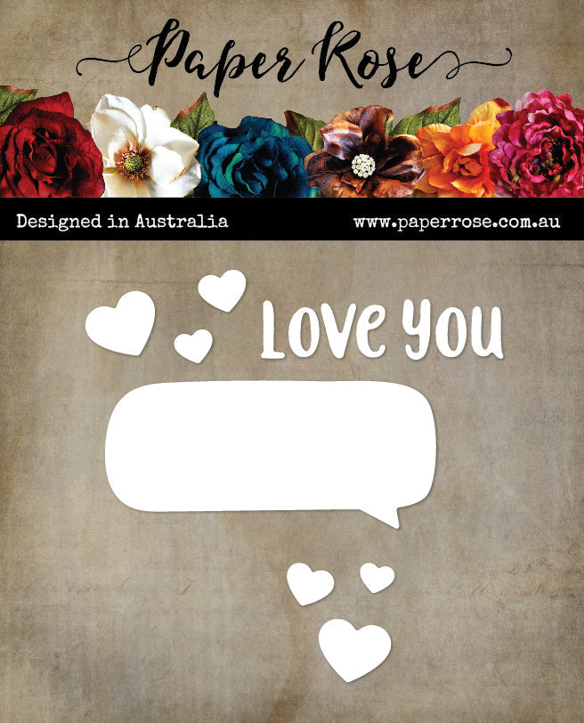 Love You Speech Bubble Metal Cutting Die 28846 - Paper Rose Studio