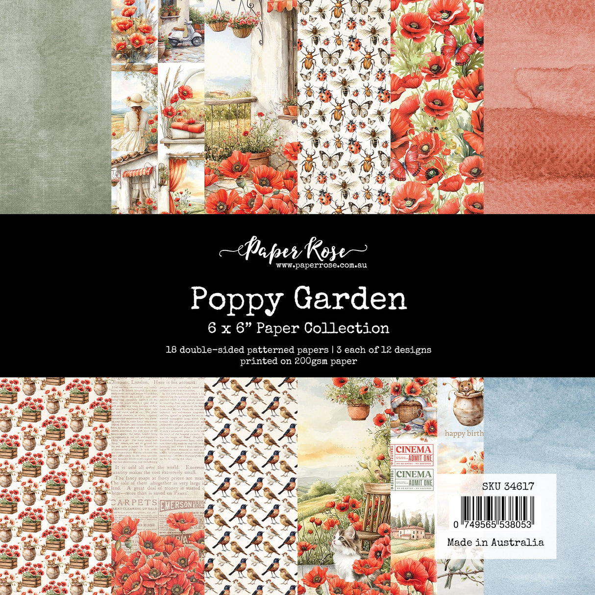 Poppy Garden 6x6 Paper Collection 34617 - Paper Rose Studio