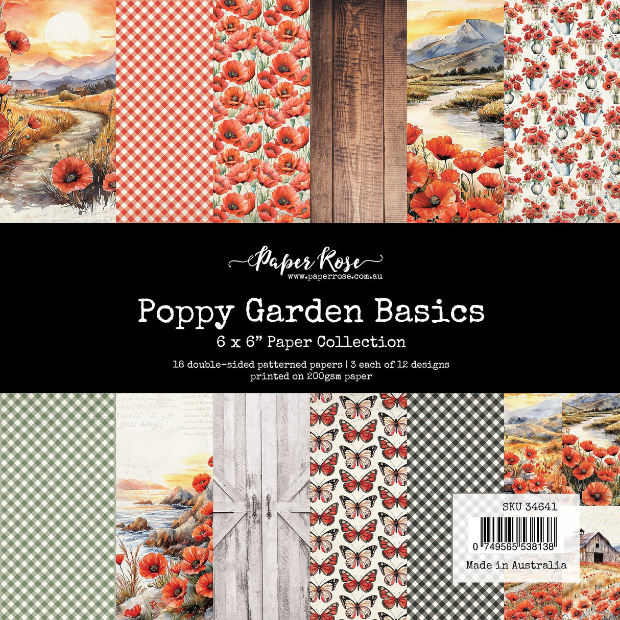 Poppy Garden Basics 6x6 Paper Collection 34641 - Paper Rose Studio
