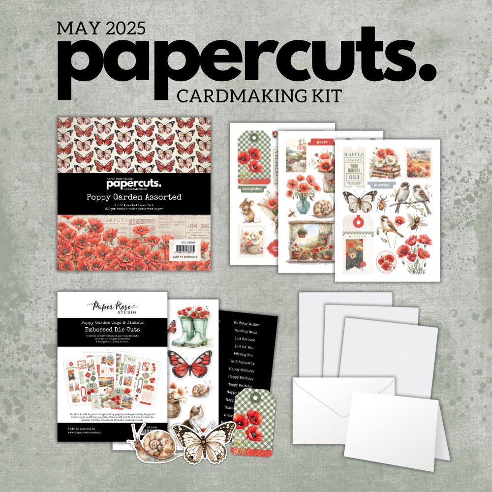 Papercuts Cardmaking Kit - May 2025 Poppy Garden 34686 - Paper Rose Studio