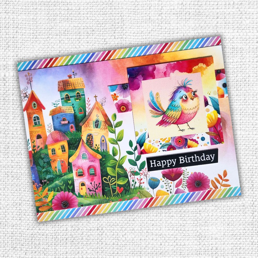 Rainbow Village 6x8" Embossed Die Cuts 35343 - Paper Rose Studio