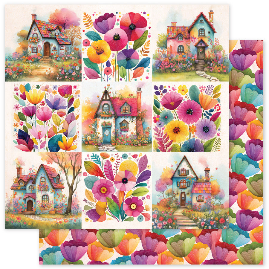 Rainbow Village Basics A 12x12 Paper (12pc Bulk Pack) 35325 - Paper Rose Studio