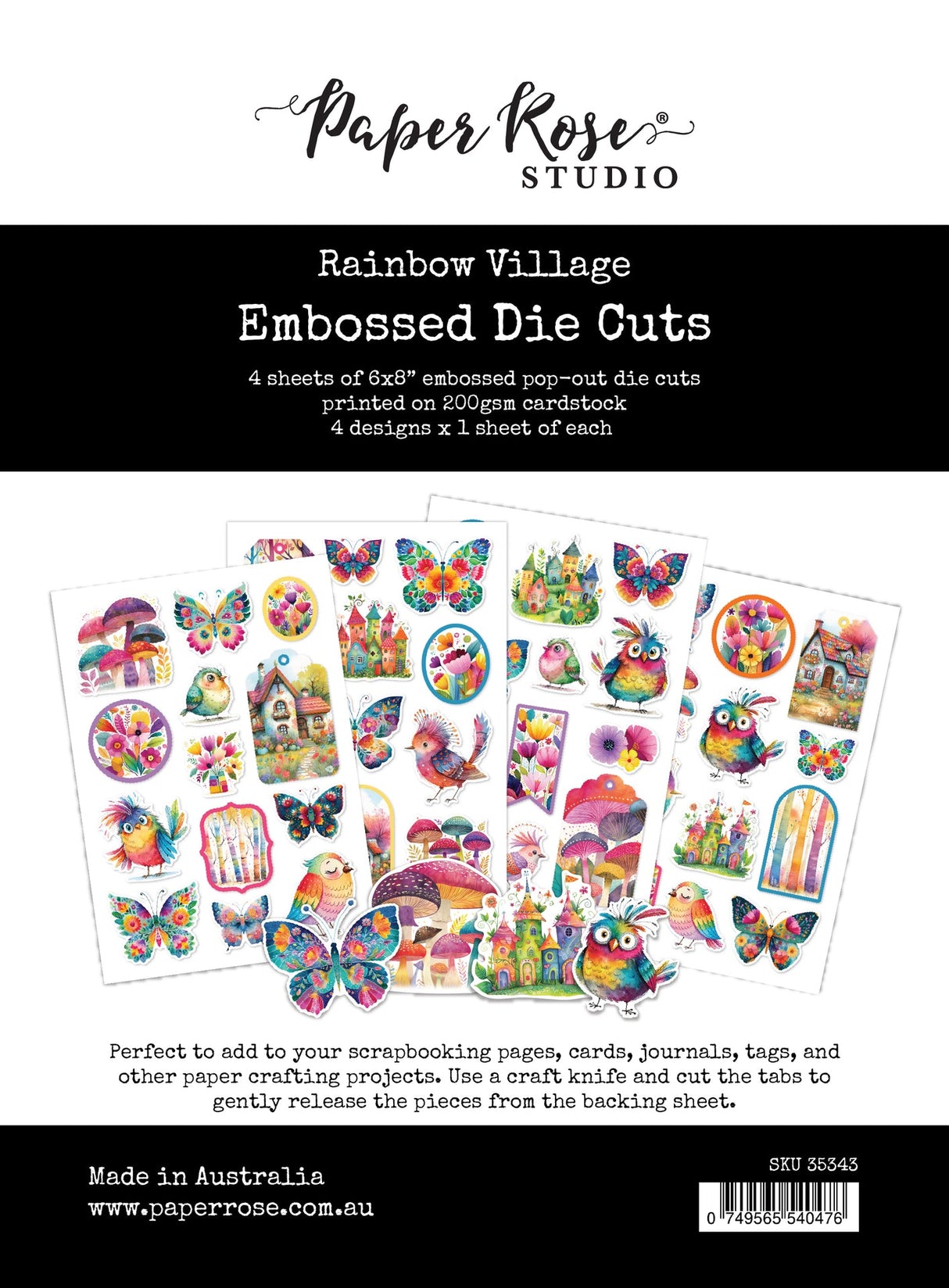 Rainbow Village Embossed Die Cuts 35343 - Paper Rose Studio