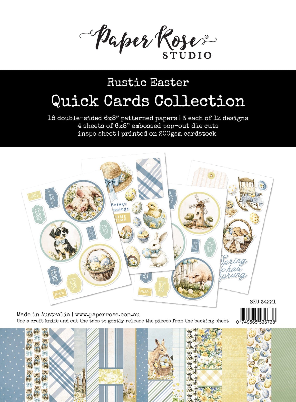 Rustic Easter 6x8" Quick Cards Collection 34221 - Paper Rose Studio