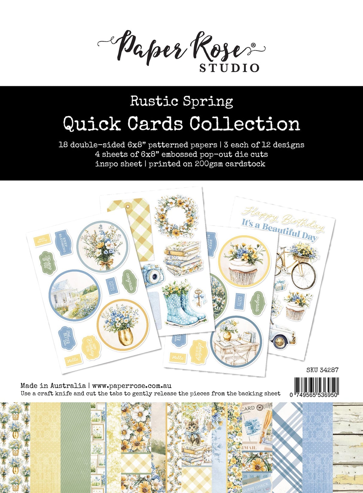 Rustic Spring 6x8" Quick Cards Collection 34287 - Paper Rose Studio