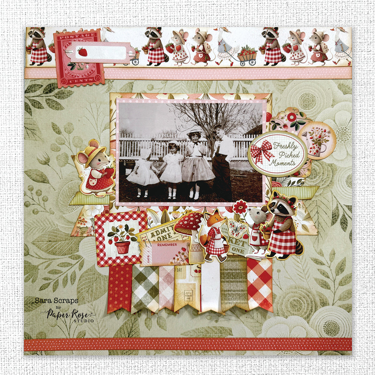 Strawberry Friends 6x8" Quick Cards Die Cuts 34917 - Paper Rose Studio