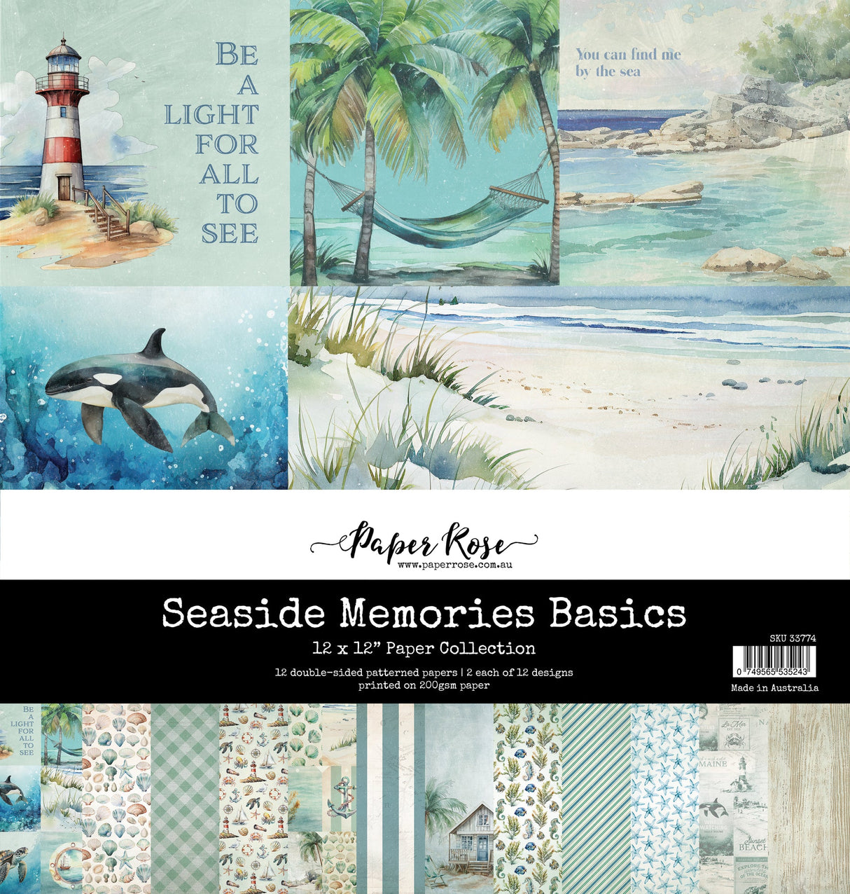 Seaside Memories Basics 12x12 Paper Collection 33774 - Paper Rose Studio