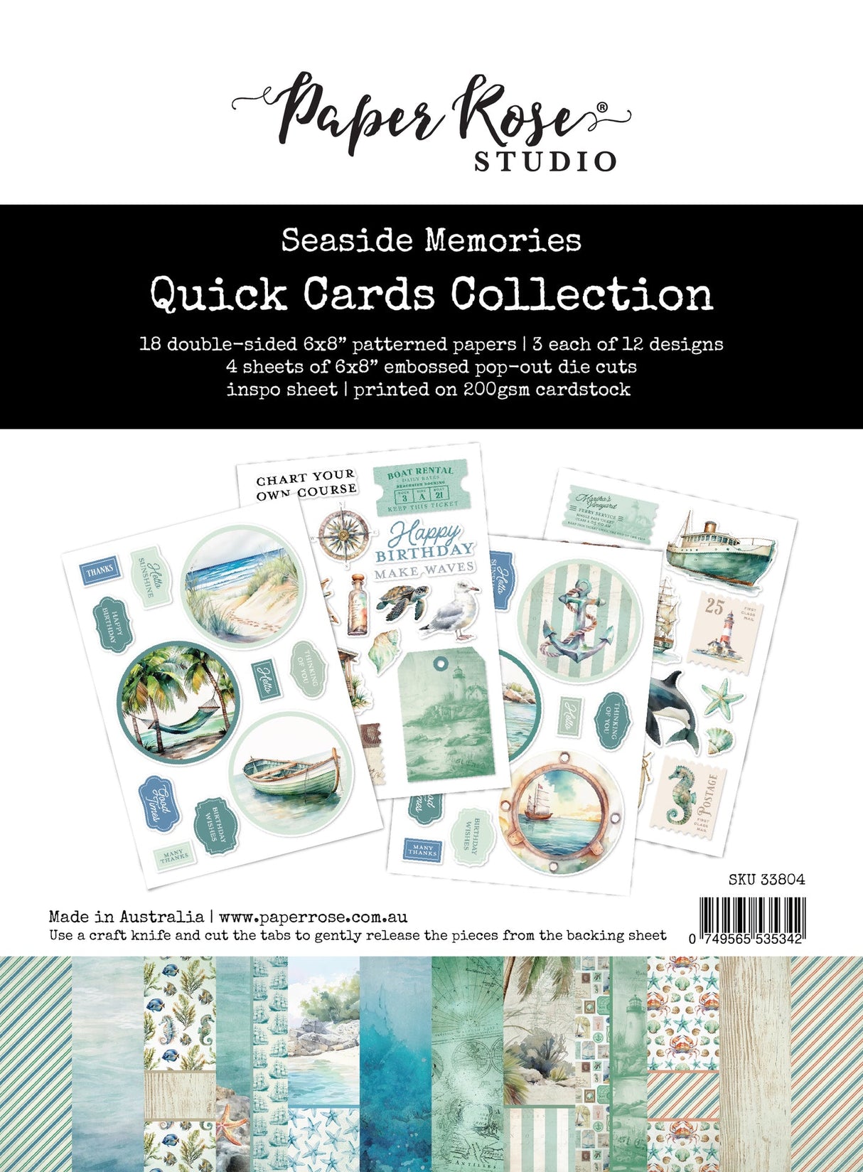 Seaside Memories 6x8" Quick Cards Kit 33804 - Paper Rose Studio