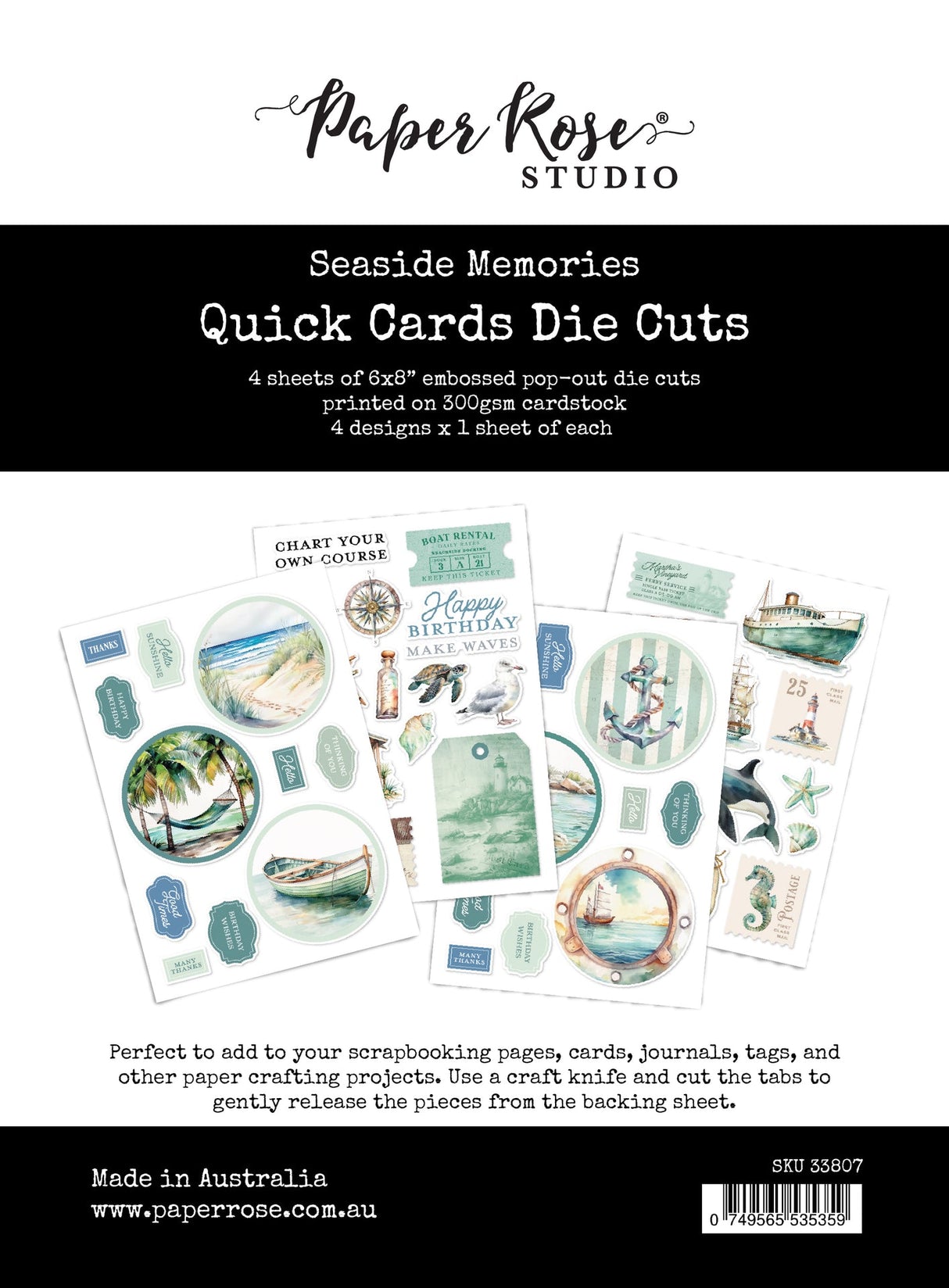 Seaside Memories 6x8" Quick Cards Die Cuts 33807 - Paper Rose Studio