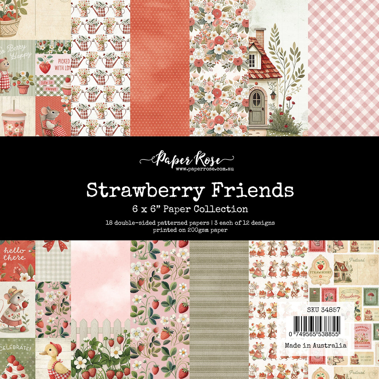 Strawberry Friends 6x6 Paper Collection 34857 - Paper Rose Studio