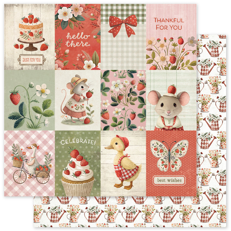 Strawberry Friends A 12x12 Paper (12pc Bulk Pack) 34863 - Paper Rose Studio