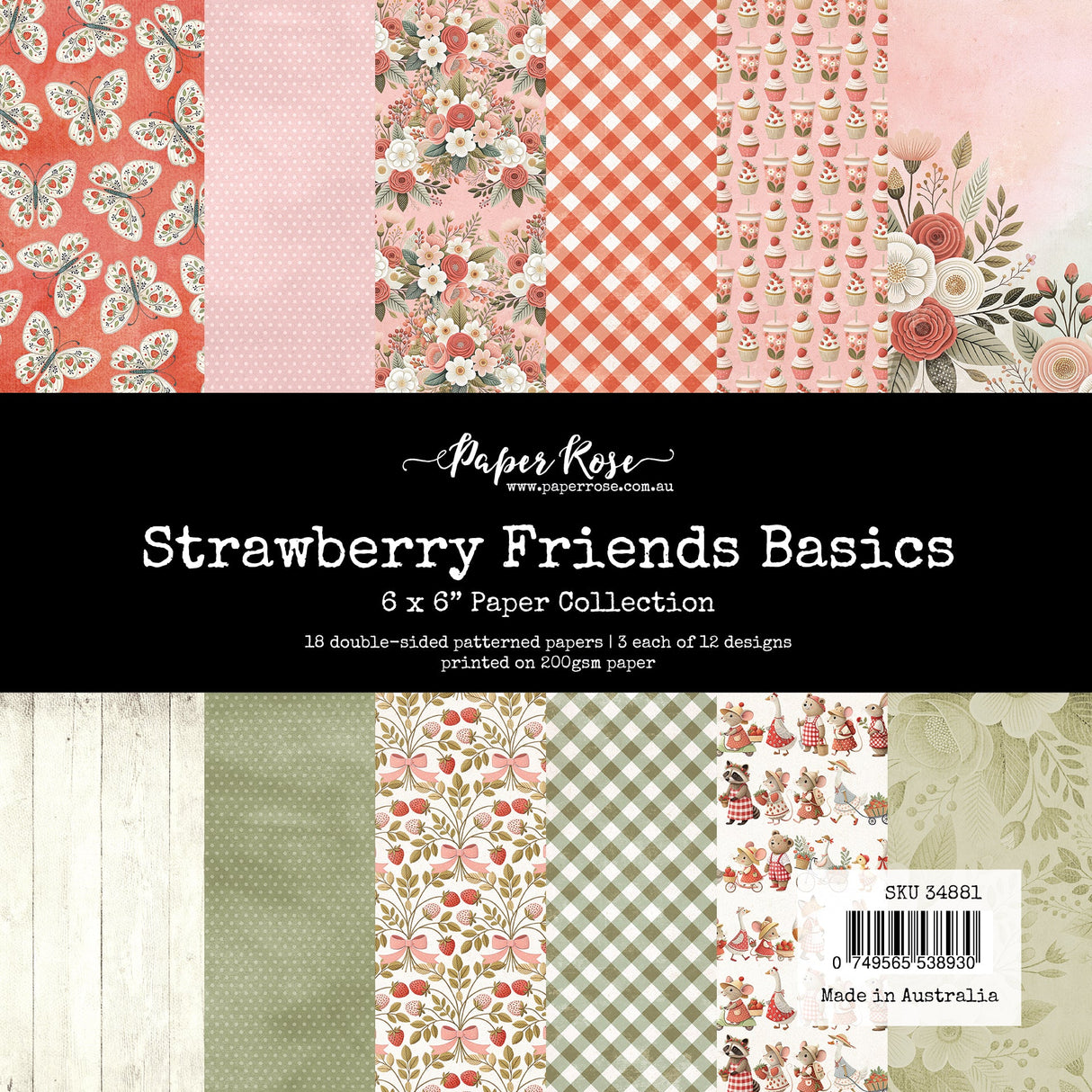 Strawberry Friends Basics 6x6 Paper Collection 34881 - Paper Rose Studio