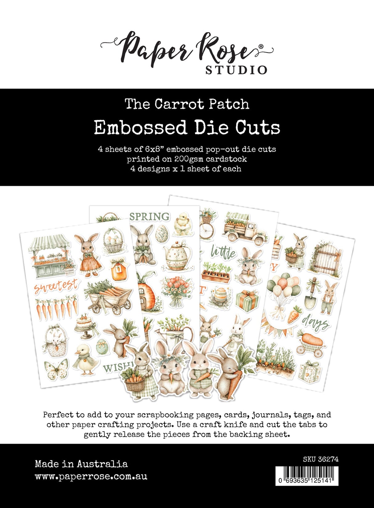 The Carrot Patch 6 x 8" Embossed Die Cuts 36274 - Paper Rose Studio