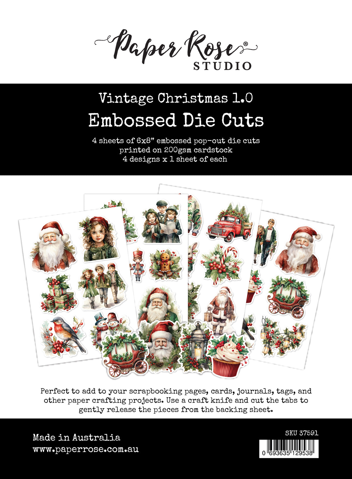 Vintage Christmas 1.0 Embossed Die Cuts 37591
