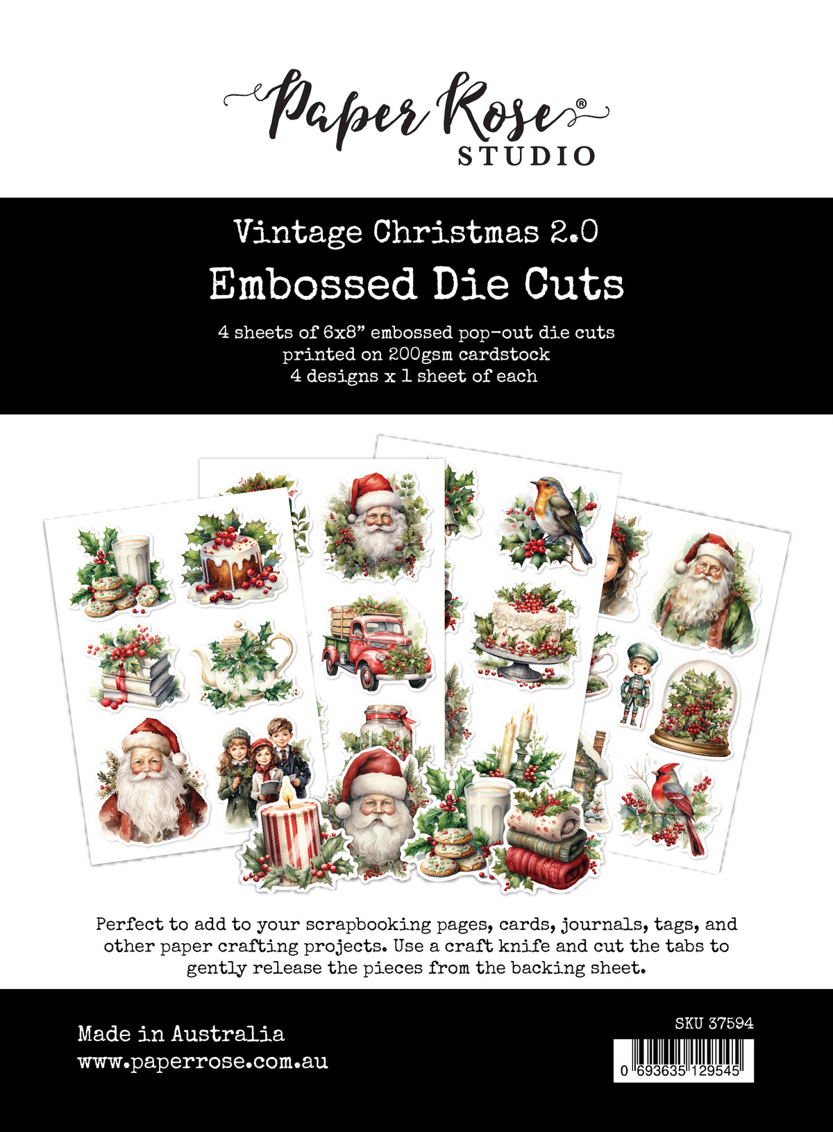 Vintage Christmas 2.0 Embossed Die Cuts 37594
