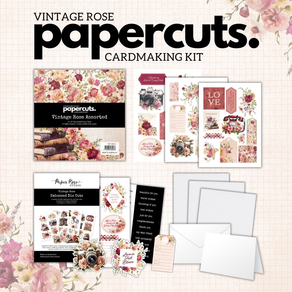 Papercuts Cardmaking Kit - Vintage Rose Papercuts Kit 33810 - Paper Rose Studio