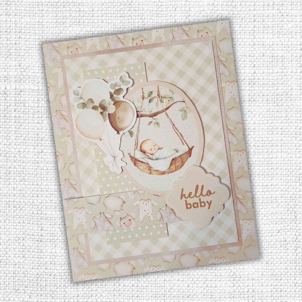Papercuts Cardmaking Kit - Boho Baby 35095 - Includes 4x6" Clear Stamp & Die Set - Paper Rose Studio