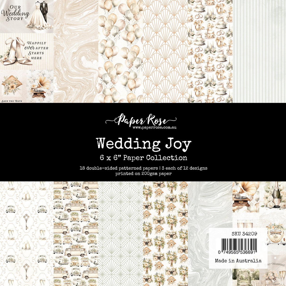 Wedding Joy 6x6 Paper Collection 34209 - Paper Rose Studio