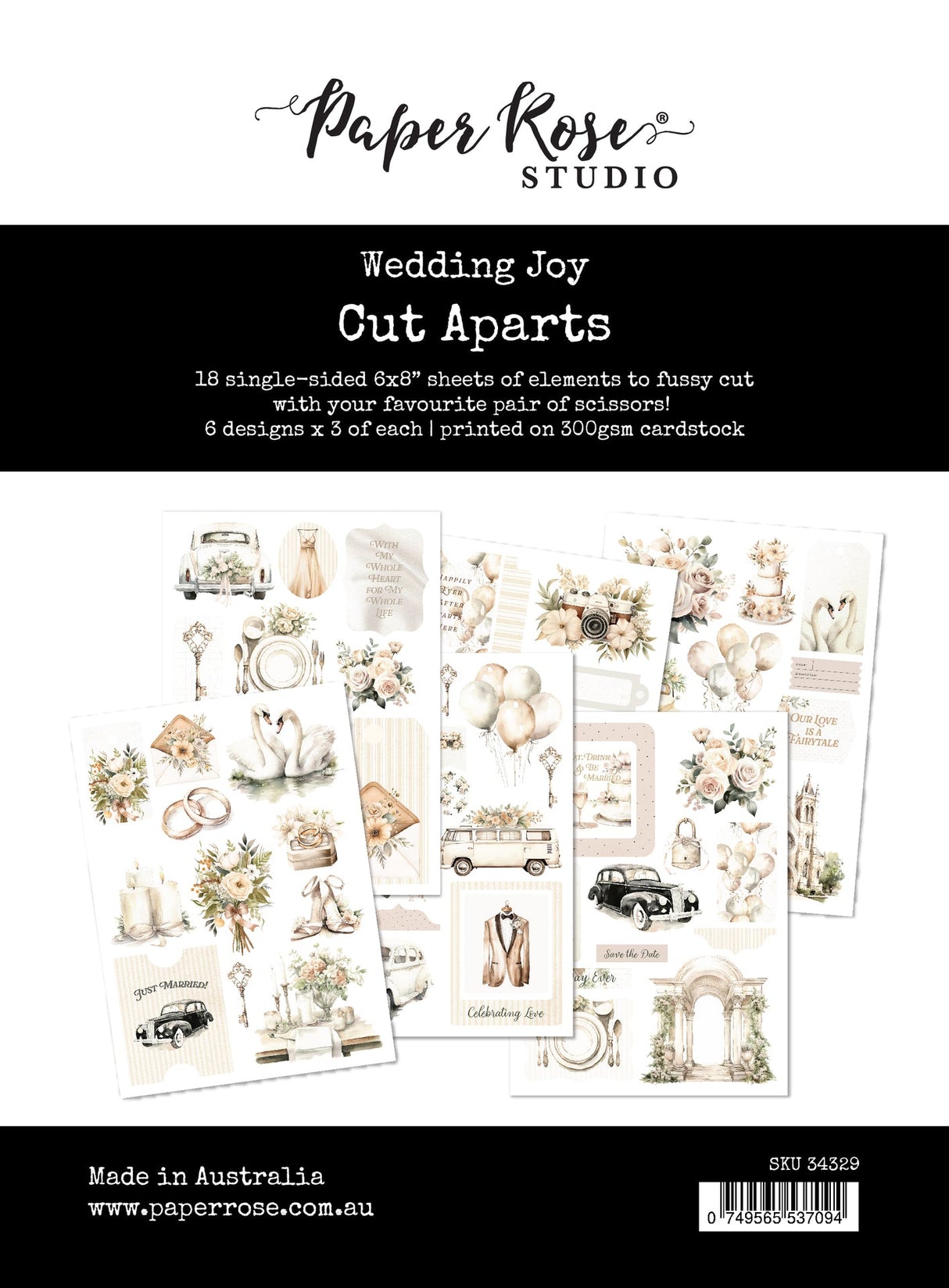 Wedding Joy Cut Aparts Paper Pack 34329 - Paper Rose Studio
