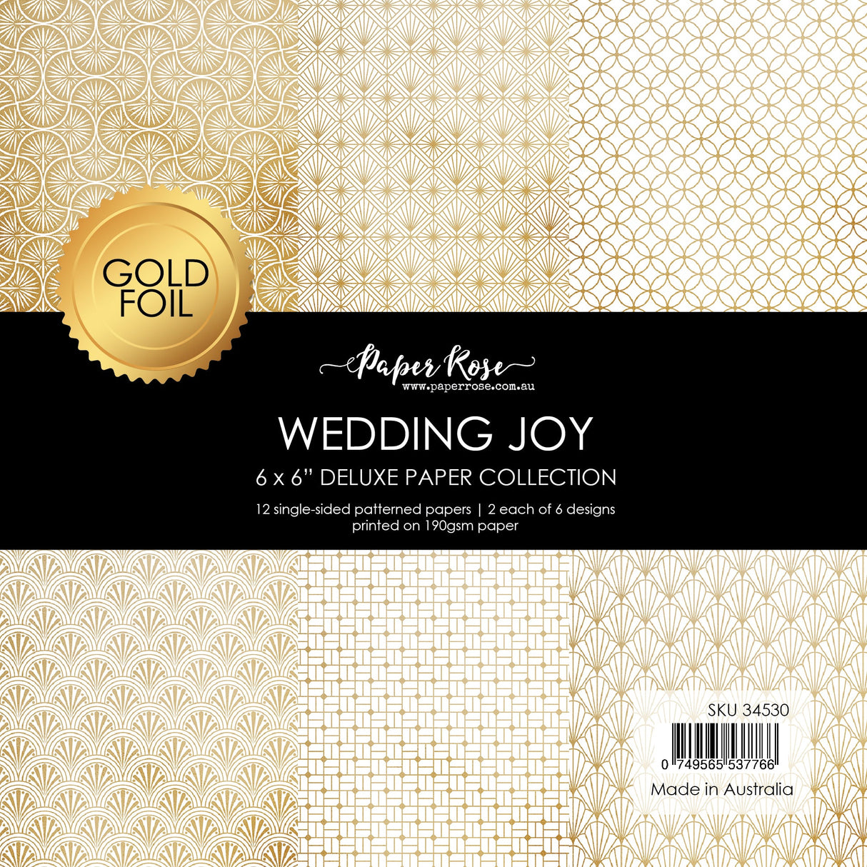 Wedding Joy Gold Foil 6x6 Paper Collection 34530 - Paper Rose Studio