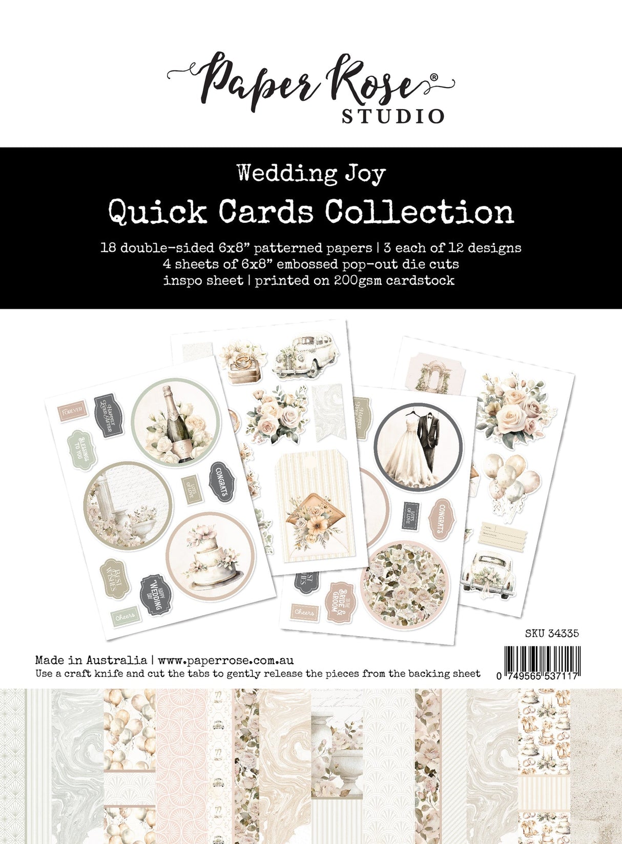Wedding Joy 6x8" Quick Cards Collection 34335 - Paper Rose Studio