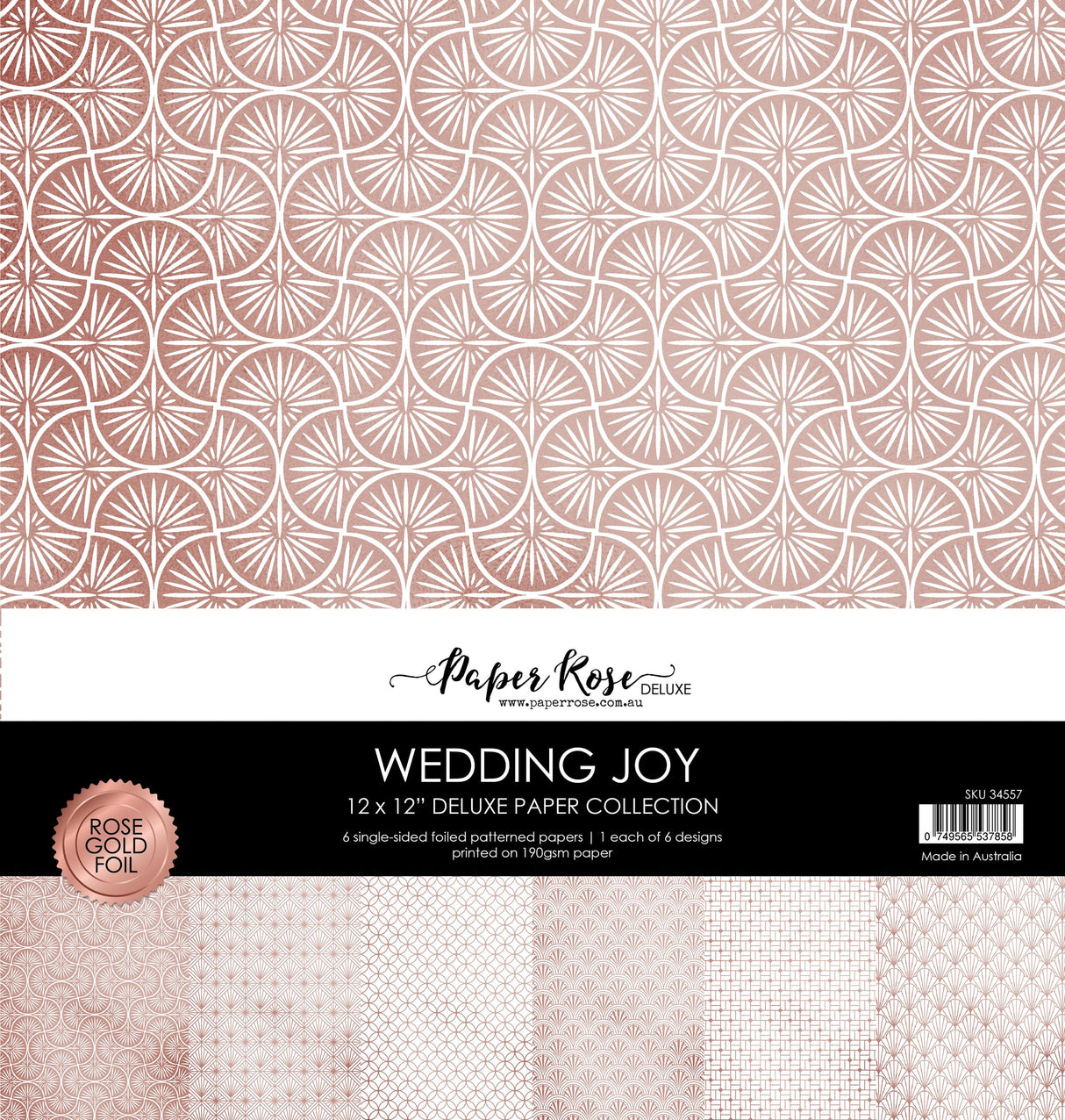 Wedding Joy Rose Gold Foil 12x12 Paper Collection (6pc) 34557 - Paper Rose Studio