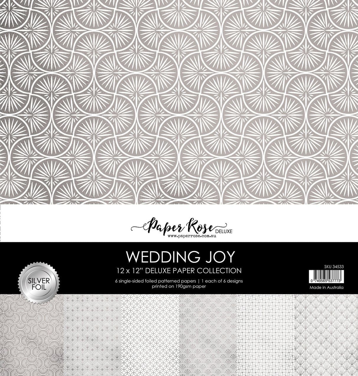Wedding Joy Silver Foil 12x12 Paper Collection (6pc) 34533 - Paper Rose Studio