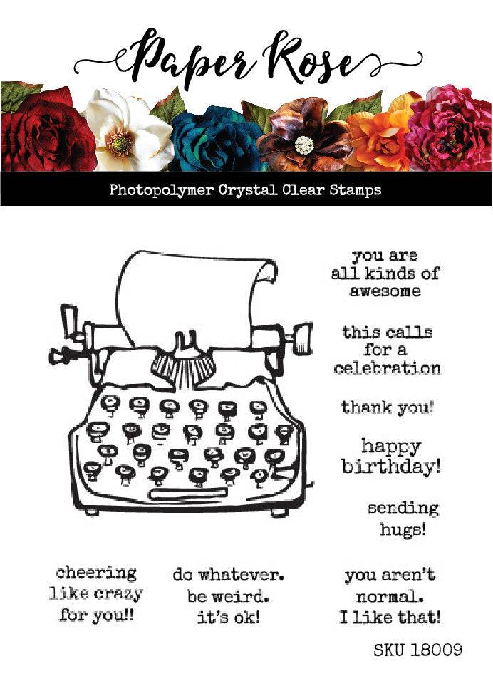 Arty Love Typed Sentiments 4x4" Clear Stamp Set 18009 - Paper Rose Studio