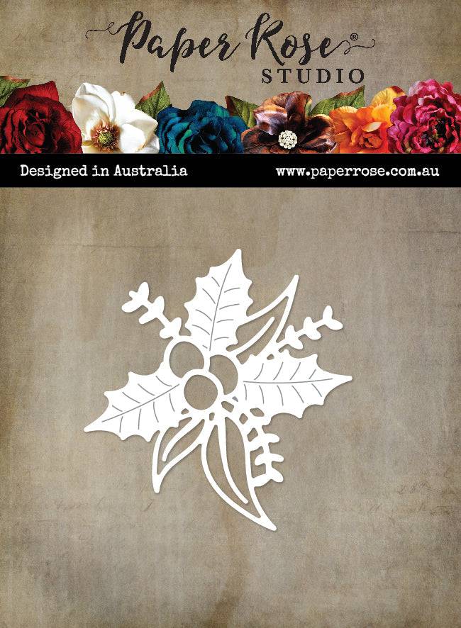 Aussie Christmas - Gum Leaves & Holly Bouquet Small Metal Cutting Die 27394 - Paper Rose Studio