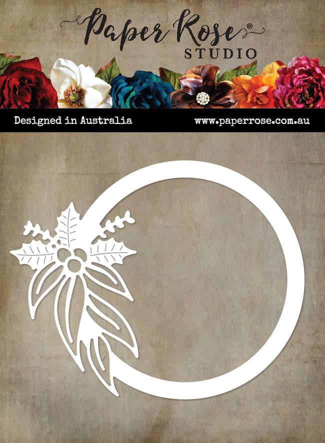 Aussie Christmas - Gum Leaves & Holly Circle Metal Cutting Die 27397 - Paper Rose Studio