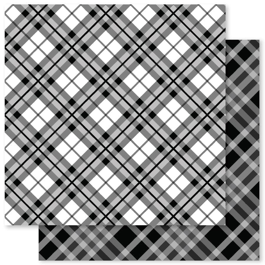 B&W Plaid A 12x12 Paper (12pc Bulk Pack) 20511 - Paper Rose Studio