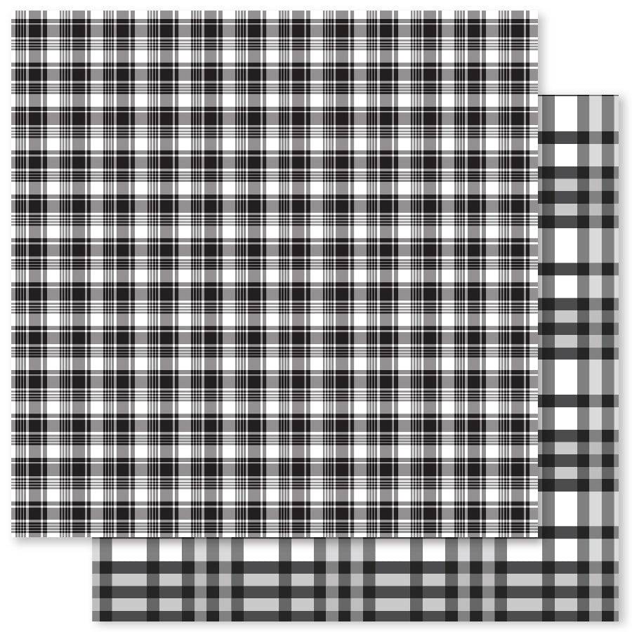B&W Plaid E 12x12 Paper (12pc Bulk Pack) 20523 - Paper Rose Studio