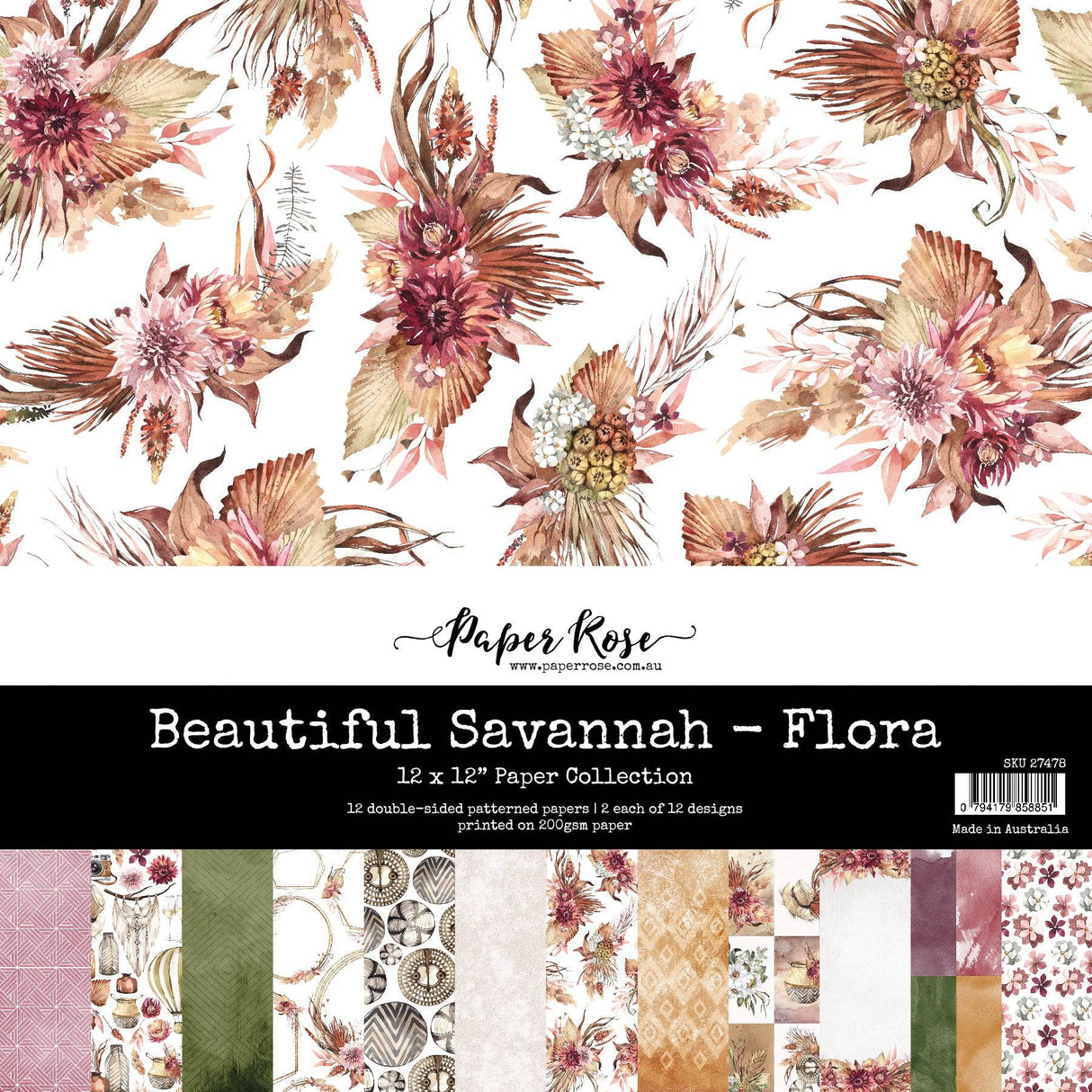 Beautiful Savannah - Flora 12x12 Paper Collection 27478 - Paper Rose Studio