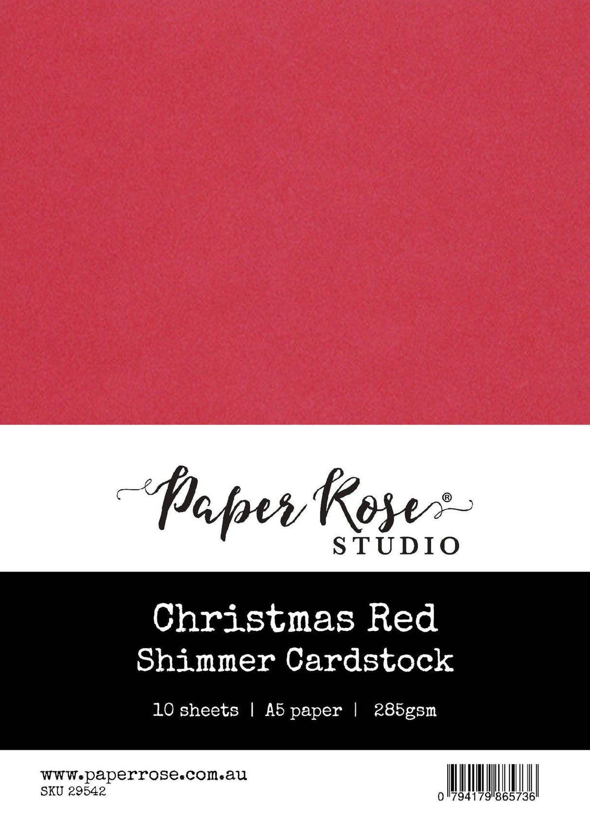 Christmas Red Shimmer Cardstock A5 10pc 29542 - Paper Rose Studio