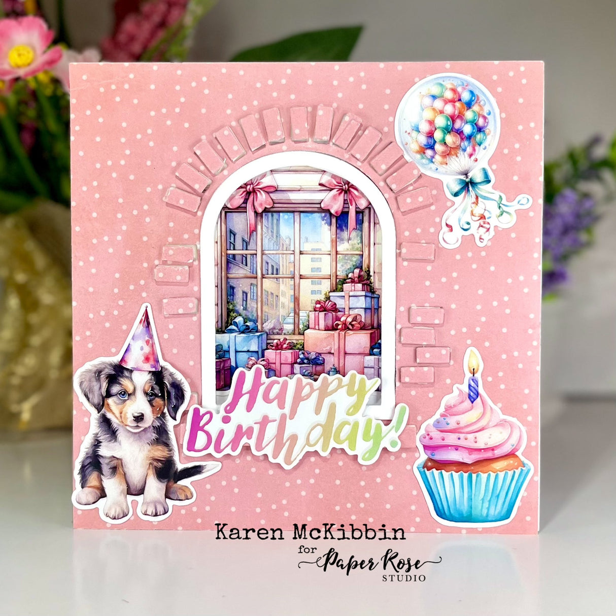 Window With Bricks Metal Cutting Die 22501 - Paper Rose Studio