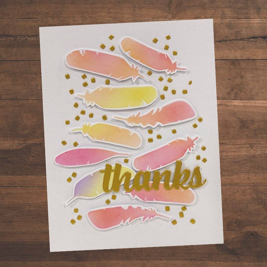 Feathers & Marks 6x6" Stencil 21991 - Paper Rose Studio