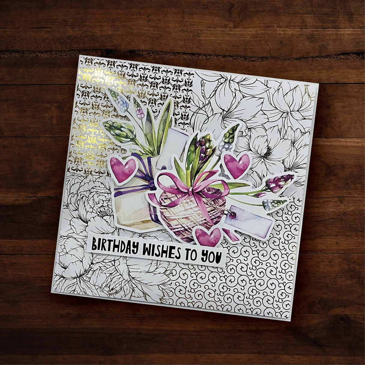 Floral Card Fronts - Gold Foil 6x6 Paper Collection 29266 - Paper Rose Studio