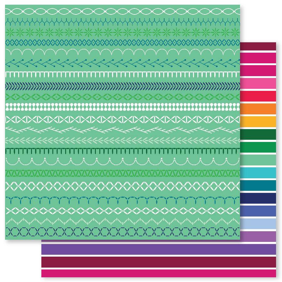 Happy Stitches E 12x12 Paper (12pc Bulk Pack) 27058 - Paper Rose Studio