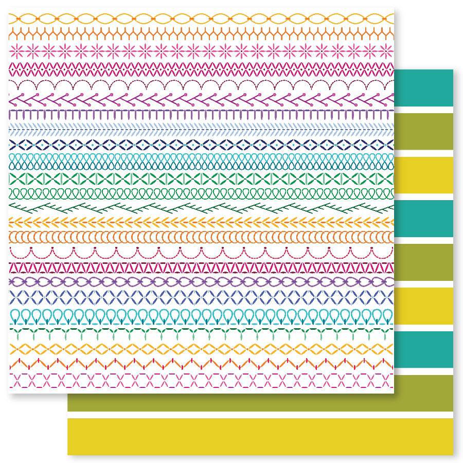 Happy Stitches F 12x12 Paper (12pc Bulk Pack) 27061 - Paper Rose Studio