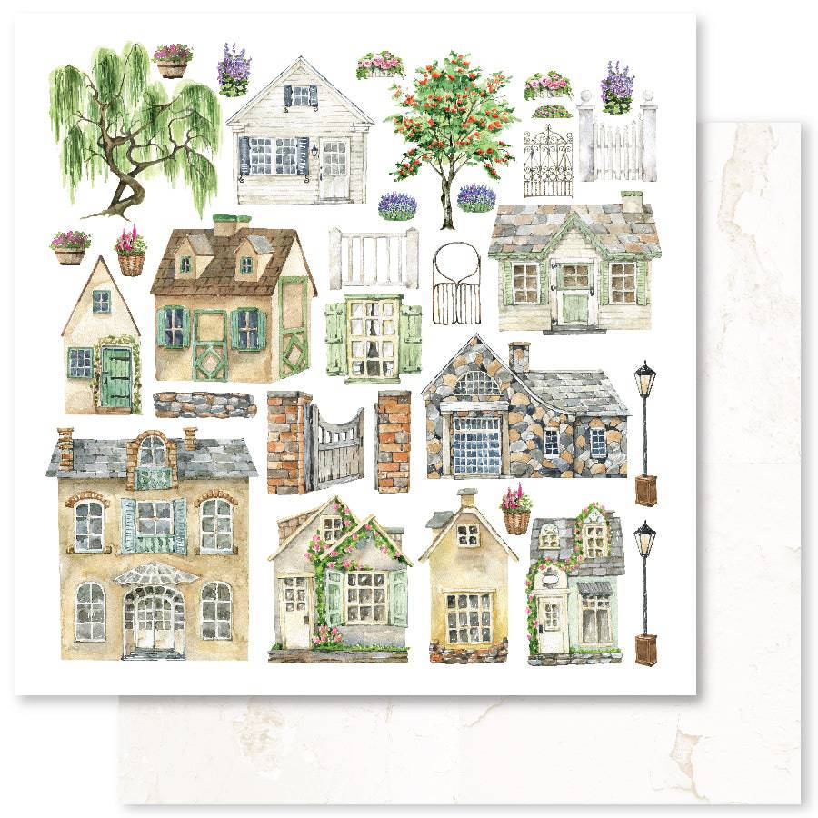 Little Village D 12x12 Paper (12pc Bulk Pack) 26053 - Paper Rose Studio