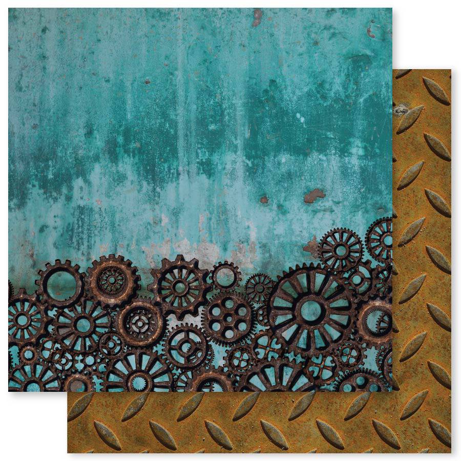 Mechanical D 12x12 Paper (12pc Bulk Pack) 27019 - Paper Rose Studio