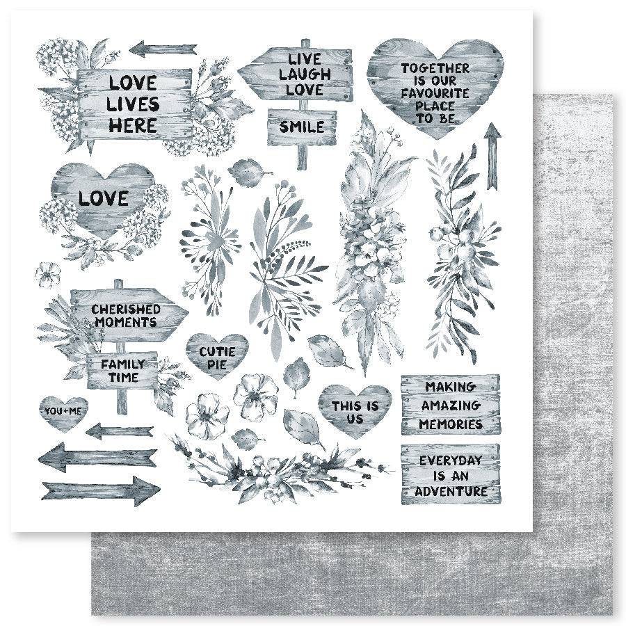 Monochrome Garden D 12x12 Paper (12pc Bulk Pack) 24745 - Paper Rose Studio