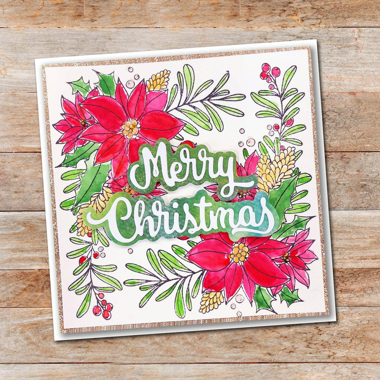 Poinsettia Corner 4x6" Clear Stamp Set 18378 - Paper Rose Studio