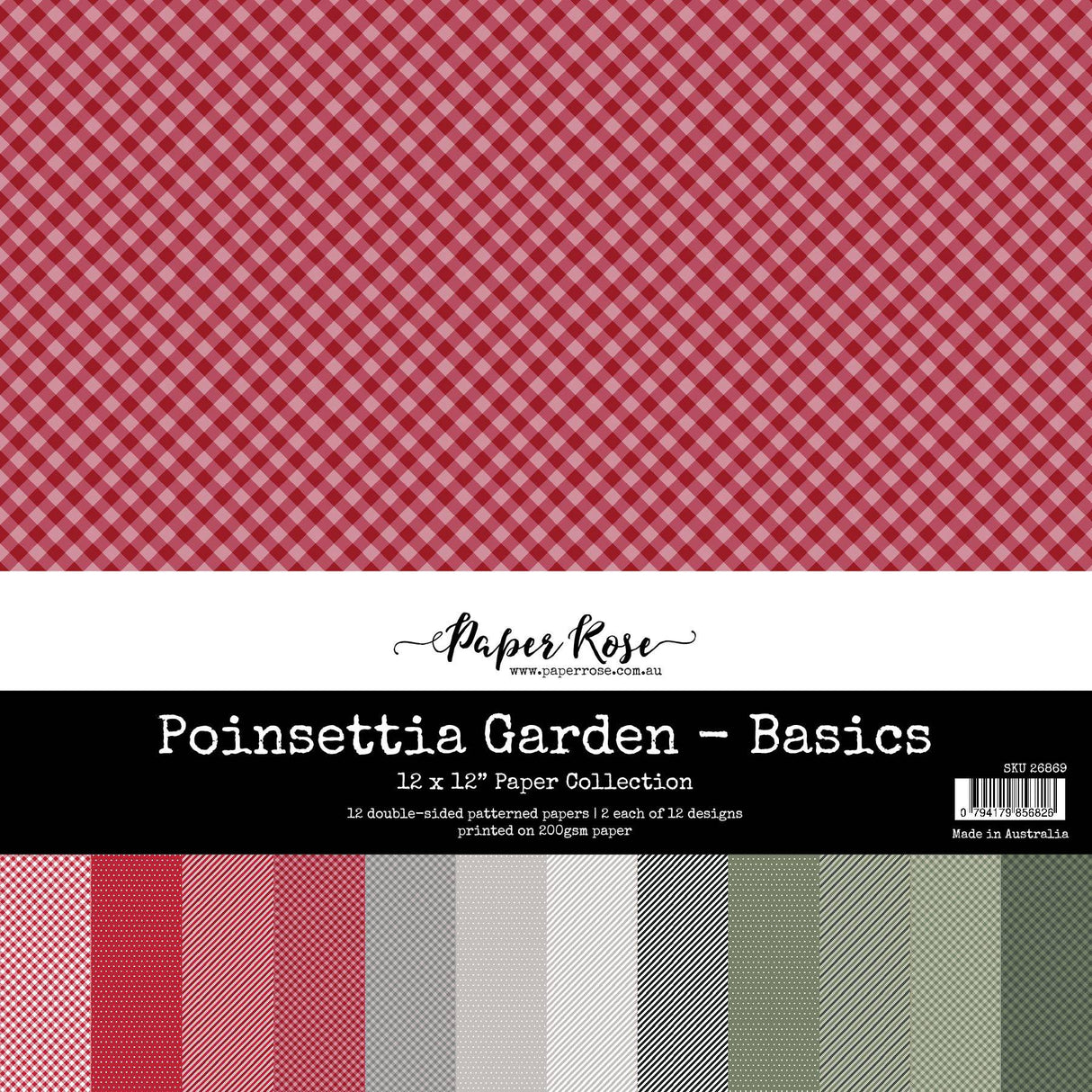 Poinsettia Garden Basics 12x12 Paper Collection 26869 - Paper Rose Studio